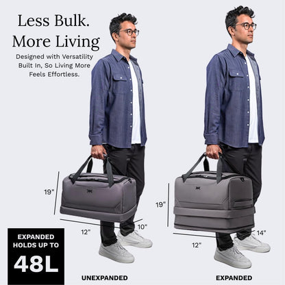 Knack Expandable Travel Duffel Alloy Gray