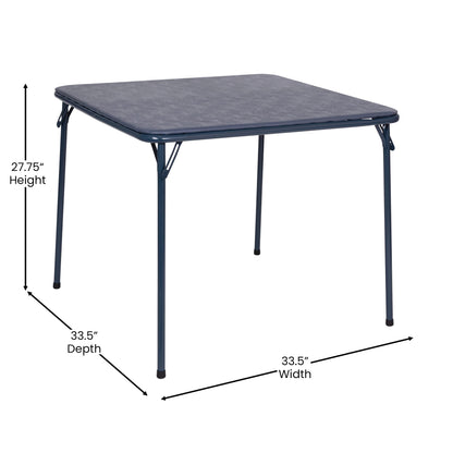 Flash Furniture Madison 5-Piece Folding Card Table and Chairs Set, Portable Event Table and Chairs Set for Indoor and Outdoor Gatherings, Navy