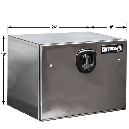 Buyers Products 1702650 Polished Stainless Steel Underbody Truck Tool Box, 18 x 18 x 24 Inch, Locking T-Handle Compression Latch, 16 Ga Stainless, Underbed or Flat Mount Storage Box