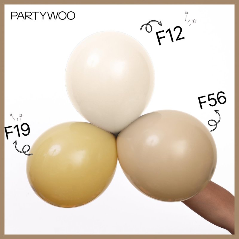 PartyWoo Tan Balloons 100 pcs Different Sizes of 18 12 10 5 Inch Light Brown Neutral Boho Coffee Balloon Arch Kit Garland for Wedding Baby Shower Safari Woodland Birthday Party Decorations Tan-F19