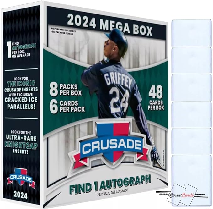 2024 Crusade Baseball MLB Mega Box with 48 Trading Cards + 6 Toploaders! STREETCARDS!