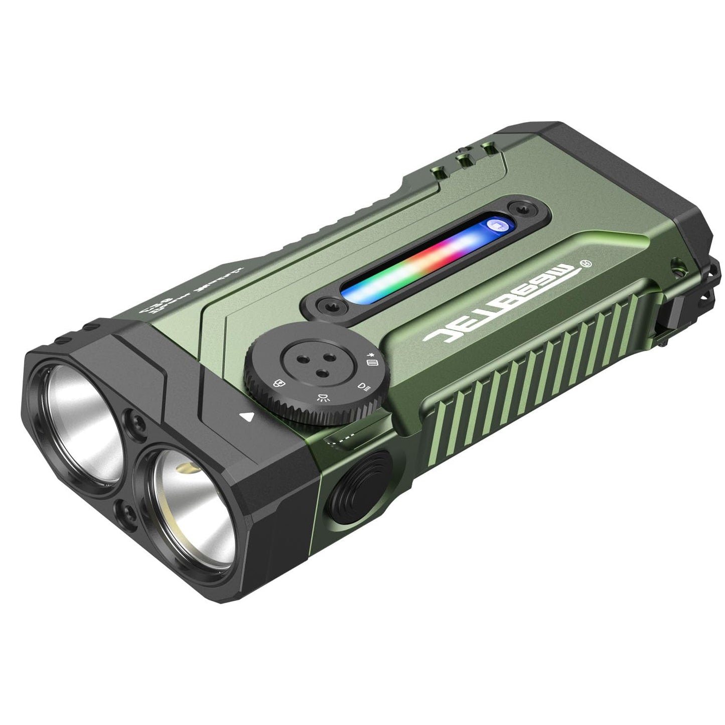 JETBeam E28 Flat EDC Flashlight, 3300 LM Rechargeable Multi-Mode LED with RGB/UV/LED Model, IPX8 Waterproof Magnetic Base, 350H Runtime, Floodlight & Spotlight for Emergency & Work