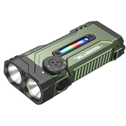 JETBeam E28 Flat EDC Flashlight, 3300 LM Rechargeable Multi-Mode LED with RGB/UV/LED Model, IPX8 Waterproof Magnetic Base, 350H Runtime, Floodlight & Spotlight for Emergency & Work