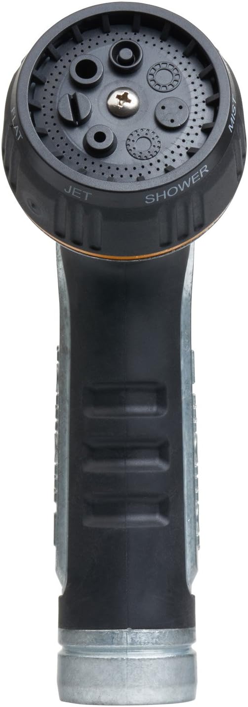Melnor Metal Nozzle - Multi-Pattern Heavyweight with QuickConnect Adapter | Durable Rear Trigger