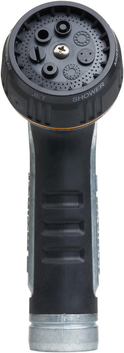 Melnor Metal Nozzle - Multi-Pattern Heavyweight with QuickConnect Adapter | Durable Rear Trigger