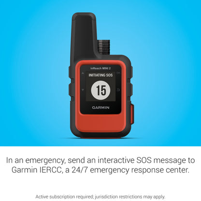 Garmin inReach Mini 2, Lightweight and Compact Satellite Communicator, Hiking Handheld, Orange - 010-02602-00