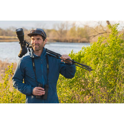 Nikon PROSTAFF P3 10x42 Binoculars 10x42 Compact Waterproof Outdoor Viewing Optics Bundle with LED Flashlight + Harness + Cleaning kit + Pro Sling Backpack + Floating Strap