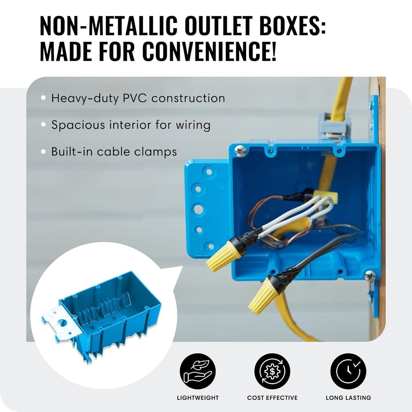 Select 12 Pack Adjustable Plastic Box 3-Gang PVC New Work Standard Switch/Outlet Wall Electrical Box 49 cu in