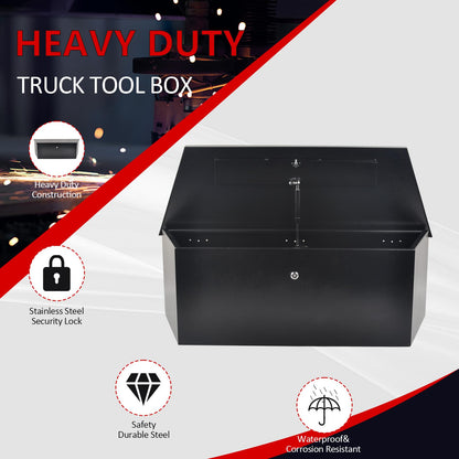 TBAPFS Black Steel Trailer Tongue Truck Box for Trucks Trailers RV ATV Pickup Trucks Flatbeds - 35 x 12.2 x 11.8 Inch
