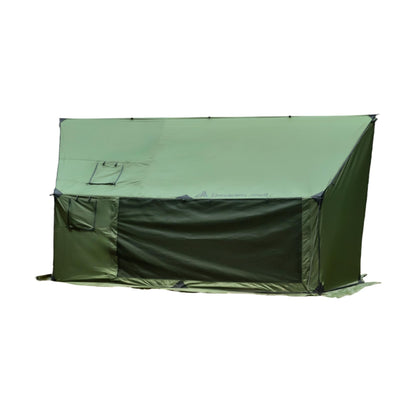Dandelion Shell Hammock Hot Tent with Stove Jack and Double-Sided mesh Windows - Spacious, Versatile Wall Tent with Snow Skirt(No Poles)-Green Waterproof & Windproof, Ideal for Camping, Backpacking