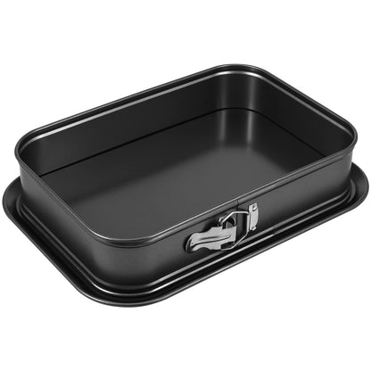 Abizarch Springform baking Pan Rectangle, 14 x 9.5 Inch Large Spring Form Cake Pan with Removable Bottom, Non-stick Cheesecake Cake Pan Bakeware for Home Kitchen DIY (Rectangular)