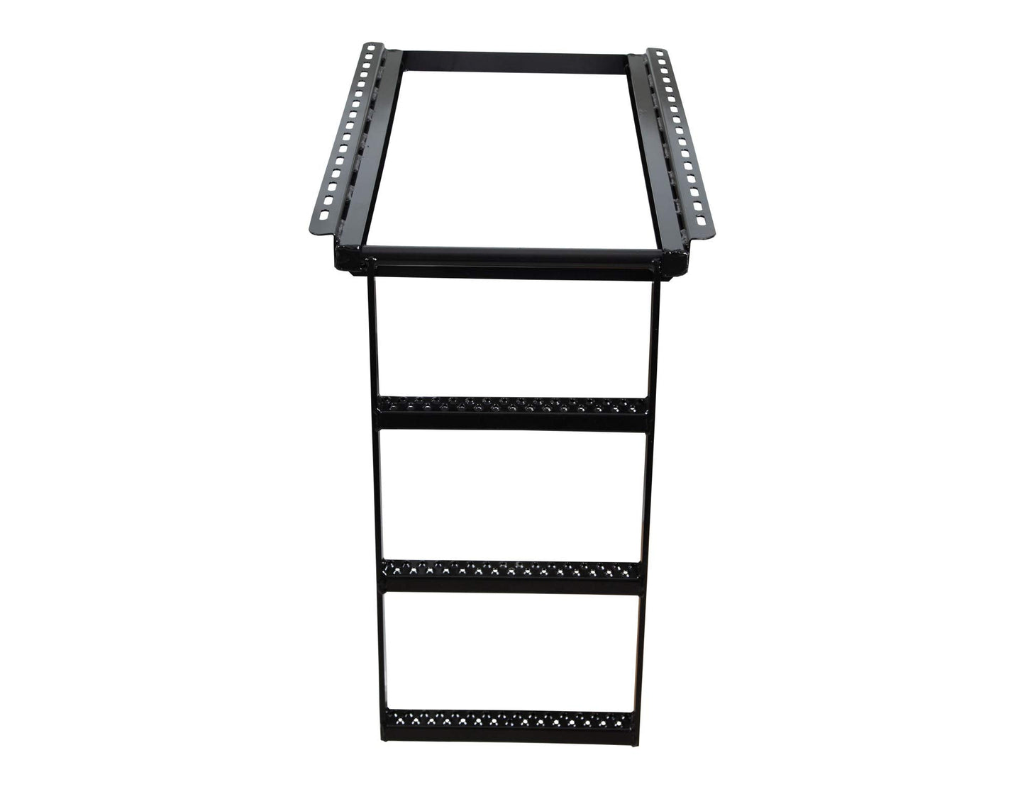 Buyers Products 5233000 Black 3 Rung Retractable Truck Step, Heavy Duty Non Slip Truck Bed Ladder Step for Trucks, Trailers, Semis, Powder Coated Steel, Slide In Storage, Bolt On or Weld On Install