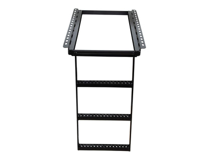 Buyers Products 5233000 Black 3 Rung Retractable Truck Step, Heavy Duty Non Slip Truck Bed Ladder Step for Trucks, Trailers, Semis, Powder Coated Steel, Slide In Storage, Bolt On or Weld On Install