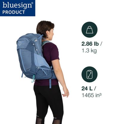 Osprey Sirrus 24L Women's Hiking Backpack - Adjustable Daypack with Waterproof Raincover & Bottle Pockets, Medium Grey