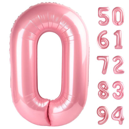 Pearlescent Pink Number 12 Balloons 40 inch, 12 Number Balloons, 12th Birthday Decorations for Girls 12 Year Old Pastel Pink Party Supplies