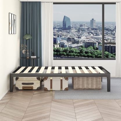 MAF Metal 18 Inch Twin Platform Bed Frame with Anti-Collision Round Legs, Black 3500 Lbs Heavy Duty Bed Frame with Wood Slats, No Box Spring Needed, Easy Assembly