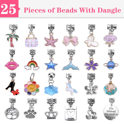 VICTLOV Charm Bracelet Making Kit, DIY Craft for Girls, Unicorn/Mermaid Crafts Gifts Set for Arts and Crafts for Girls Teens Ages 5-12