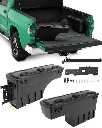 SCITOO Truck Bed Tool Box for Jeep Gladiator 2020-2023 Left & Right Side,Multi-Compartment Dividers Organized Storage,Heavy Duty & No-Drill Installation