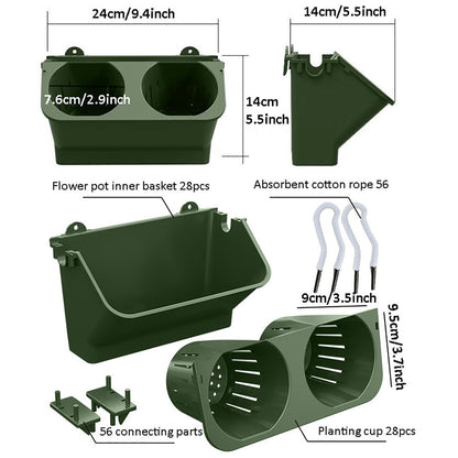 Vertical Wall Planter - Stacking Outdoor & Indoor Self-Watering Planters, Wall-Mounted Hanging Plant Holder for Herbs, Flowers & Garden Decor - Space-Saving Greenery Solution