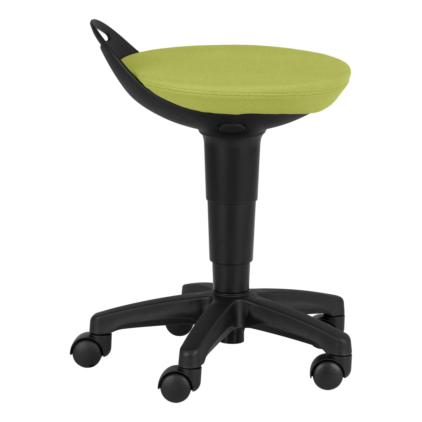 Rolling Adjustable-Height Padded Stool - Fern Green