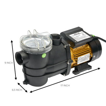 XtremepowerUS 3/4HP 2,400GPH High Flow Pond DIY Self Priming for Above Ground Swimming Pool Pump Strainer Basket 1.5" NPT Inlet/Outlet