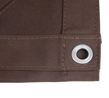 Mytee Products 20' x 20' Dark Brown 12oz Canvas Tarp with Grommets - Water Resistant - Heavy Duty Canvas Tarps - Multipurpose Tarpaulin Cover for Canopy Tent, Roof, Camping, Semi Trucks & Cargo