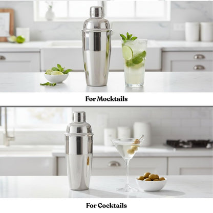 MAZDA Cocktail Shaker, 25 oz Martini Shaker, Drink Shaker Built-in Strainer, Professional Stainless Steel Margarita Mixer, Bartender Kit Gifts