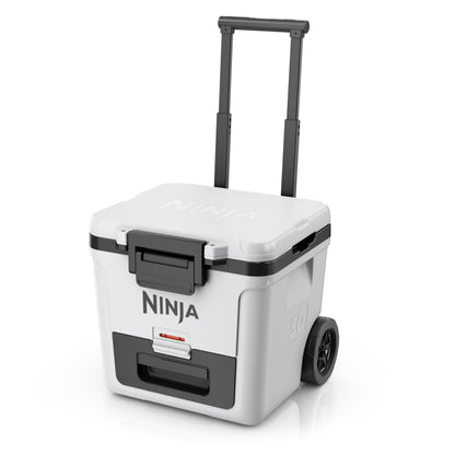 Ninja | Cooler | FrostVault 30QT Cooler with Wheels | Insulated with Temp Dry Storage Drawer | Keeps Ice Cold for Days | for the Beach, Camping, Picnics & More | Cloud White | FB230WH