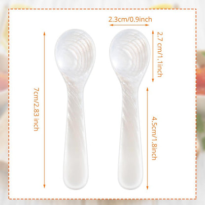 Patelai 40 Pieces Set of Caviar Spoons Mother of Pearl Spoons with Handcraft Round Handle for Caviar, Egg, Ice Cream, Coffee, Kitchen, Restaurant for Serving Caviars (7cm/2.75 Inch)
