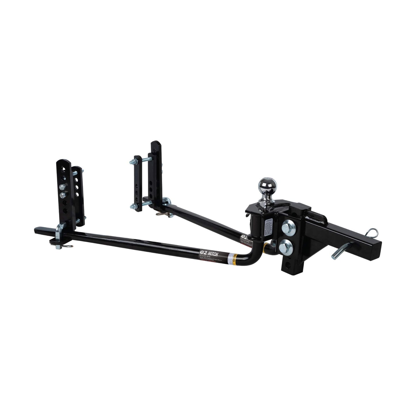 Fastway e2 2-Point Sway Control Round Bar Hitch, 94-00-0800, 8,000 Lbs Trailer Weight Rating, 800 Lbs Tongue Weight Rating, Weight Distribution Kit Includes Standard Hitch Shank, Ball NOT Included