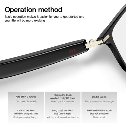 Bluetooth Audio Smart Glasses, Blue Light Glasses for Women Men, Remote Shooting, Open Ear Sound Mic & Speakers, Magnetic Charging, Color-Changing Polarized Sunglasses Lenses, Voice Assistant（GS06S)