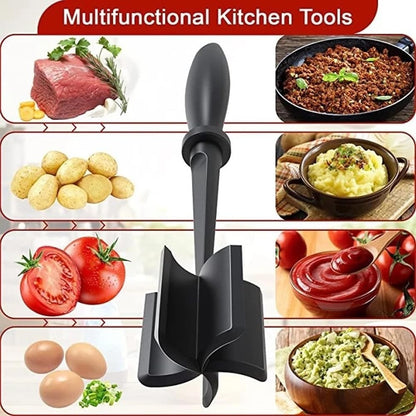 Skiennix Meat Chopper - 6Pcs Heat Resistant Hamburger Grinder & Non-Stick Mix Tool | Ideal for Ground Beef & Potatoes