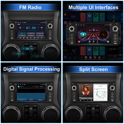 EagleNav Car Stereo for Jeep Wrangler JK Compass Patriot/Chrysler/Dodge RAM Charger, 7 inch Touch Screen Android 13 Radio with Bluetooth GPS Wireless CarPlay Android Auto [2GB+32GB]