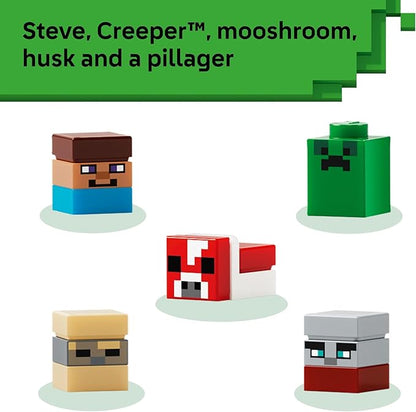 LEGO Minecraft Mini Biomes Building &amp Pretend Play Toy for Boys &amp Girls - Video Game Playset &amp Toy Figures for Preteens Ages 12 + - W/2 Minifigures &amp 3 Microfigures - Gift Idea for Bi