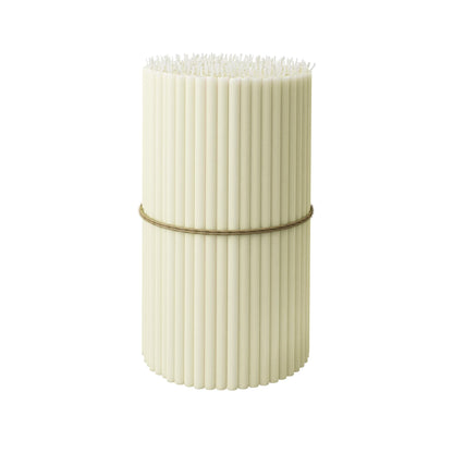 BlueBee Pure Beeswax Candles Bulk for Home - 50pcs Tall Thin Taper Candles, Honey Scent, Smokeless, Long-Burn, All Natural for Church Prayer, Hanukkah, Birthday Cake