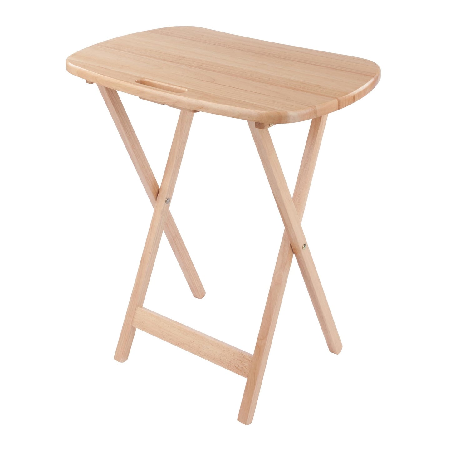 Winsome Lucca Set of 4 Foldable Snack Tables with Storage Rack, Easy to Store Portable Fold Up Table Set for Kitchen, Living Room TV Dining, Crafts, Puzzles, Work from Home