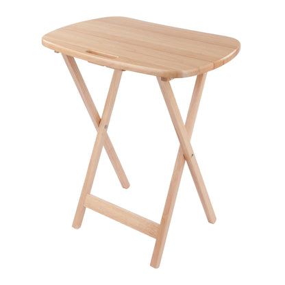 Winsome Lucca Set of 4 Foldable Snack Tables with Storage Rack, Easy to Store Portable Fold Up Table Set for Kitchen, Living Room TV Dining, Crafts, Puzzles, Work from Home