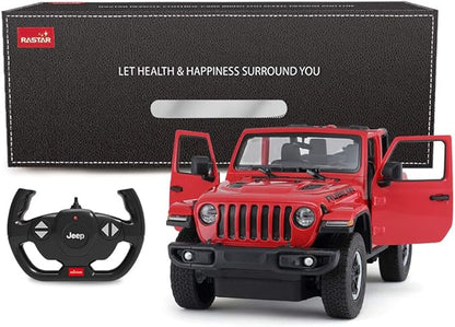 RASTAR Off-Road Remote Control Car 1:14 Jeep Wrangler JL RC Off-Road Racing Vehicle Toy Car for Kids Adults Spring Suspension/Door Open 2.4Ghz RED