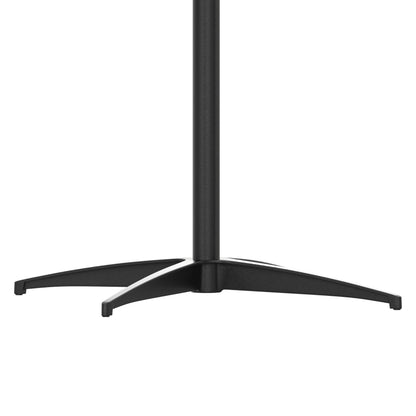 Flash Furniture Lars Black 24'' Round Wood Cocktail Table with 30'' and 42'' Columns