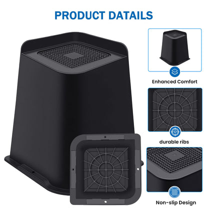 ANNKUT Bed Risers 8 Inch Heavy Duty, Furniture Risers for Bed Desk Table Sofa Couch ，Oversized Bed Lifts Risers, Support up to 5000 Lbs(8 Pack Black)