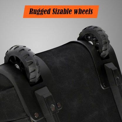 WELKINLAND 48Pockets Tool Bags With Wheels, 22Inch Rolling Tool Bag, Waxed Canvas Tools Bag Rolling Heavy Duty, Large Roll Tote For HVAC, Technician Rolling Tool Bag, Rolling Electrical Tools Bag