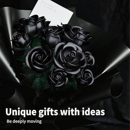 Black Rose Bouquet Building SetCompatible with Lego FlowersArtificial Flowers Botanical Collection Blocks Kit DIY Fake Roses for Adults Women Mother's Day Girlfriend Gifts Home Decor-408pcs