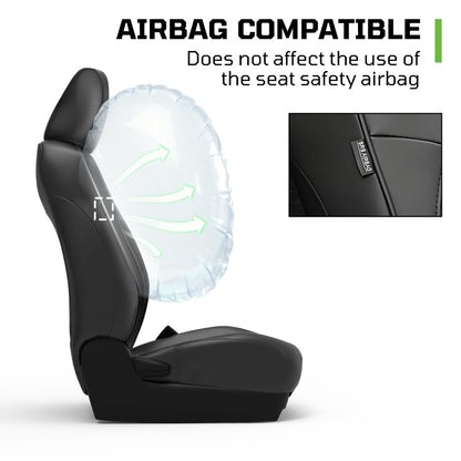 Car Seat Covers Fit for Toyota Tacoma 2016-2023,Full Coverage Faux Leather Car Seat Covers Full Set,Custom Waterproof Breathable Car Seat Protector Front Seat and Back Seat Covers for Cars(Black)
