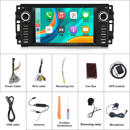 5G Car Radio for Jeep Wrangler JK Compass Patriot/Chrysler/Dodge RAM Charger [2GB+32GB], 7 inch Touch Screen Android 13 Stereo with Bluetooth GPS Wireless CarPlay Andriod Auto AM/FM DSP