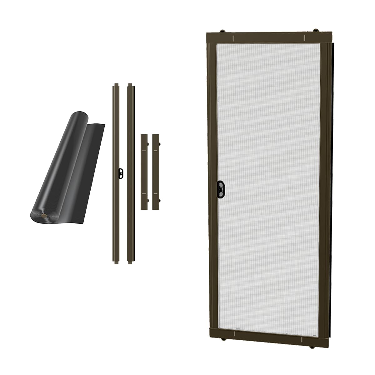 RiteScreen KD Mfit Sliding Screen Door Replacement, Ready-to-Assemble, Easy DIY, Bronze, 48" - PetScreen – Adjustable Patio Screen Door Kit for Openings 78” - 81” Tall – Fits 95% of Doors in U.S.