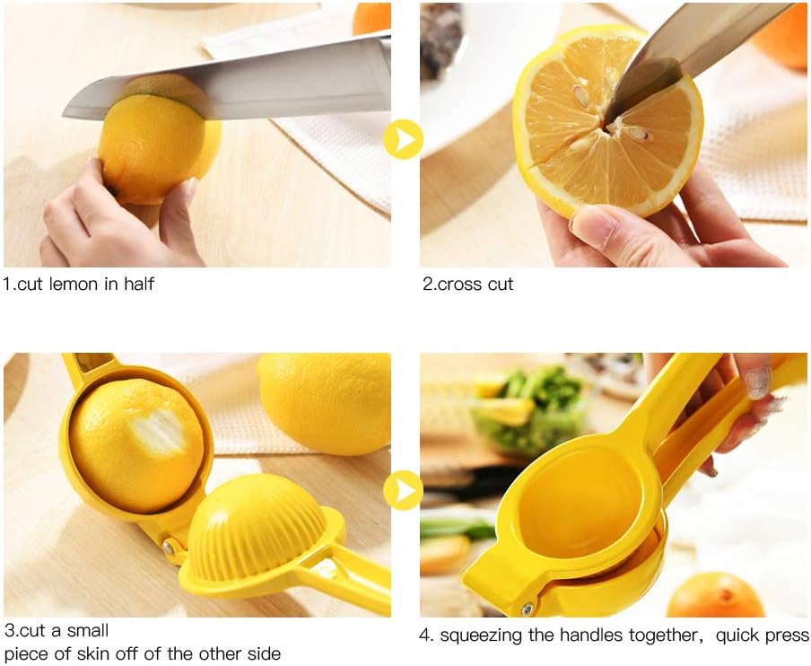 Y-ME Manual Citrus Juicer - Professional Lemon & Lime Squeezer Kitchen Tool | Yellow Metal Design