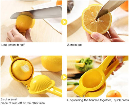 Y-ME Manual Citrus Juicer - Professional Lemon & Lime Squeezer Kitchen Tool | Yellow Metal Design