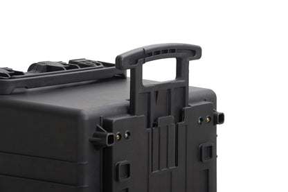 MEIJIA Portable Rolling Waterproof Protective Case,Hard Compact Case With Retractable Pull Handle And Wheels,Customizable Fit Foam Inserted,Elegant Black, 31.02" X19.41" X17.71"