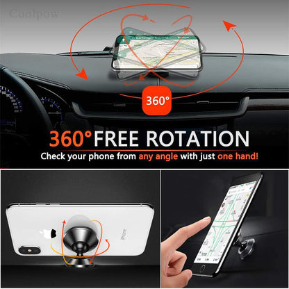 Coolpow【2 Packs 】Magnetic Phone Holder for car【Strong Magnet】phone holders for your car phone holder Mount for Car【4 Metal Plate】Universal Dash cell phone car mount for iphone Samsung car accessories
