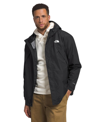 The North Face Men's Antora Jacket (Standard & Big Size) - Waterproof & Windproof Rain Coat, Secure Zip Hand Pockets, TNF Black-NPF, Medium